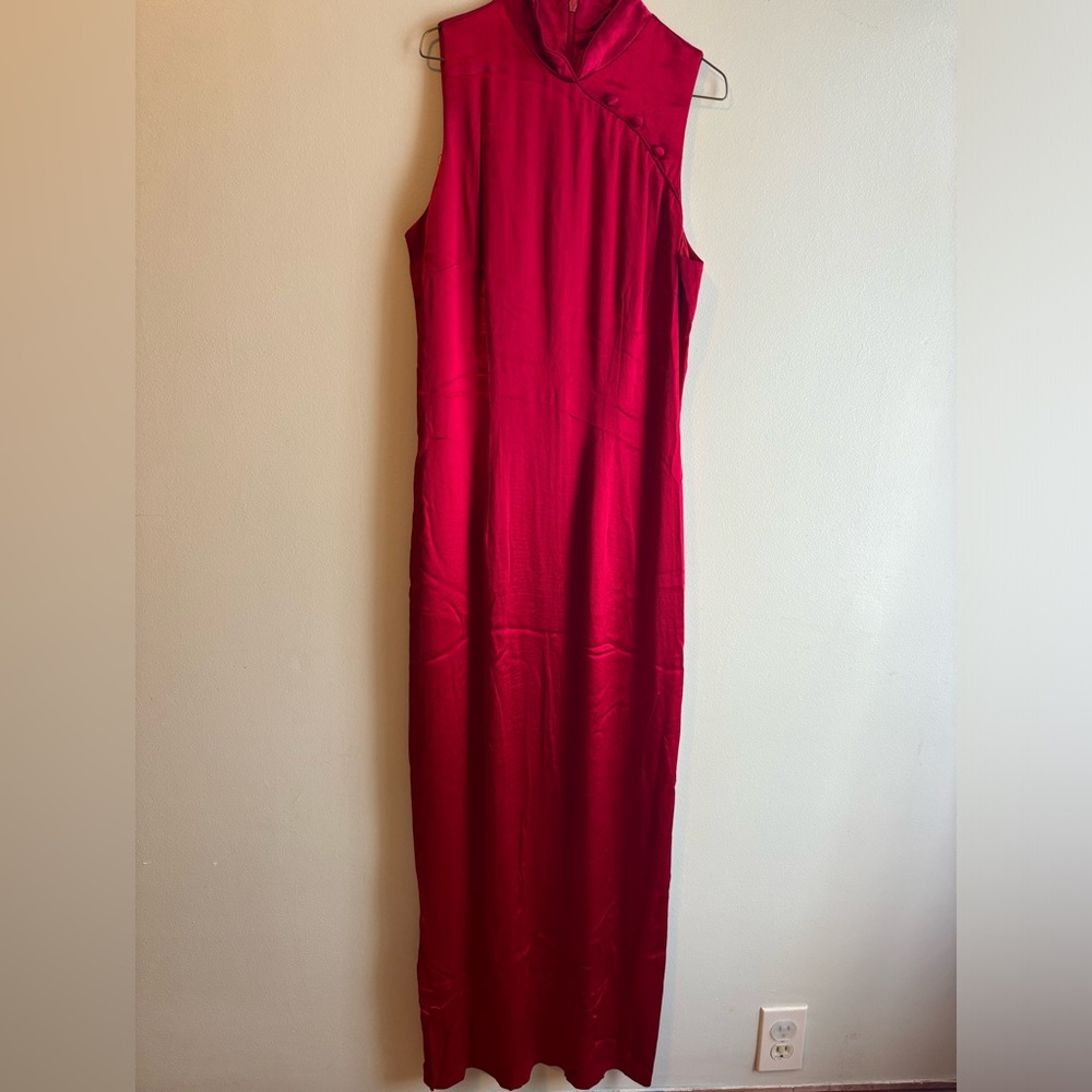 Kimono Style Silk Maxi Formal Dress with Slit by Mica